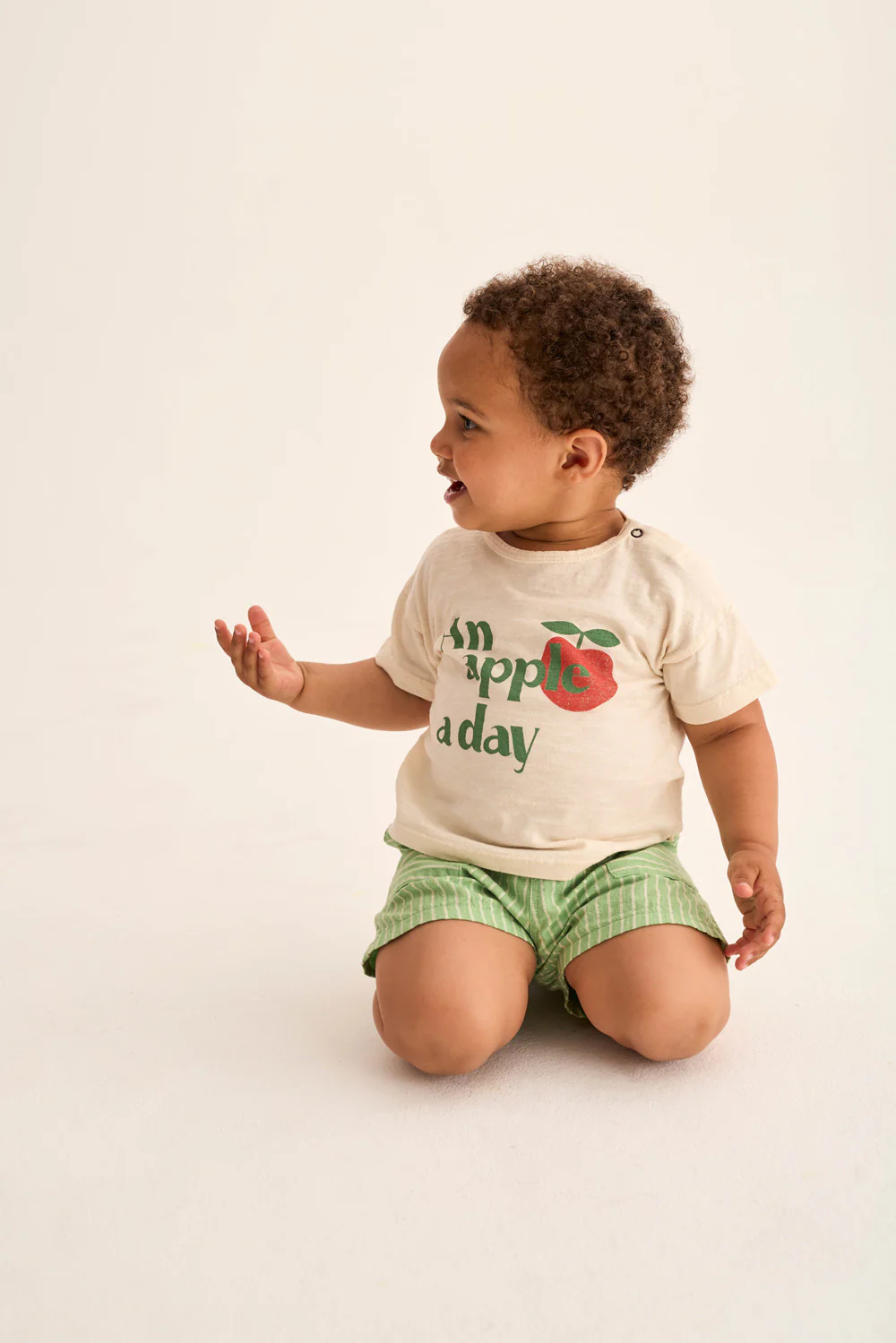 Soft Slub Cotton Print Baby T-Shirt Apple