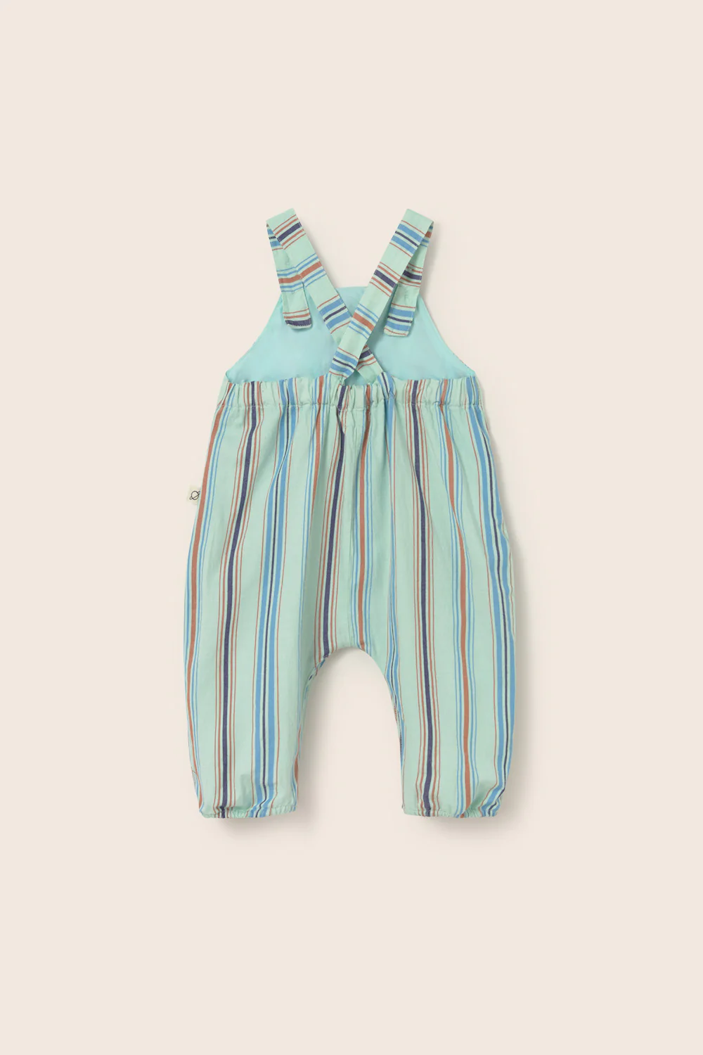 Striped Cotton Baby Overalls - Image 4