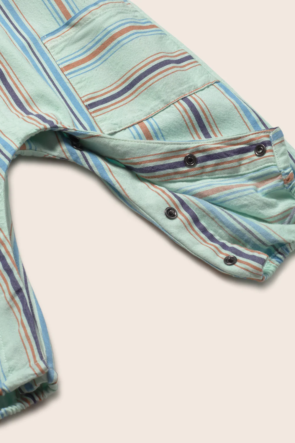 Striped Cotton Baby Overalls - Image 5