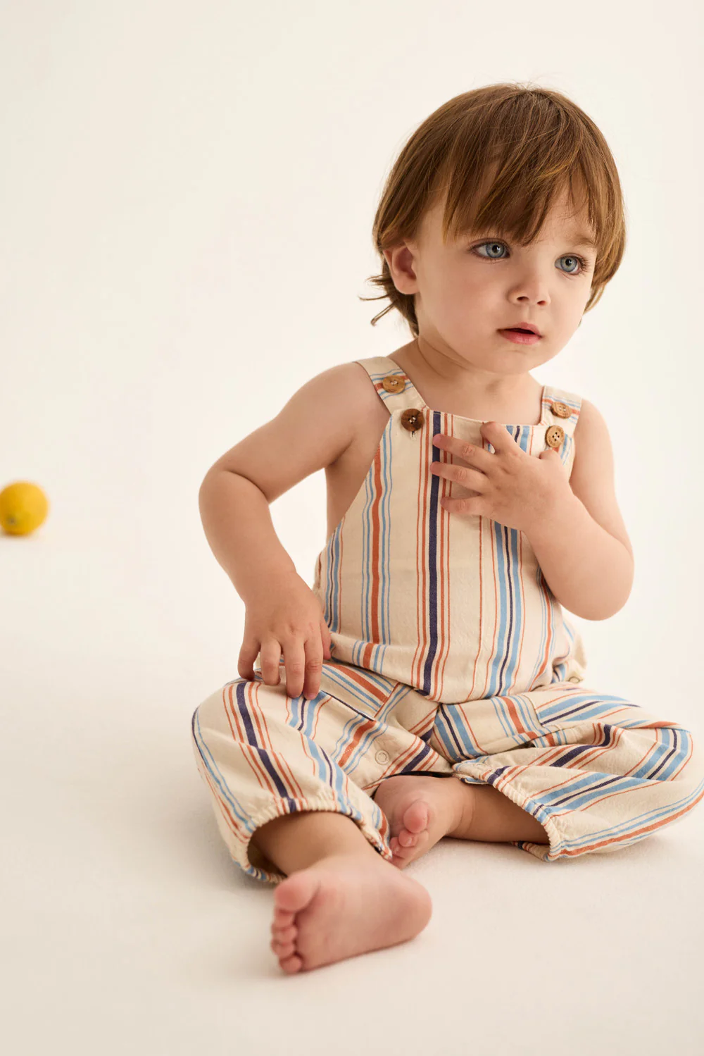 Striped Cotton Baby Overalls - Image 6