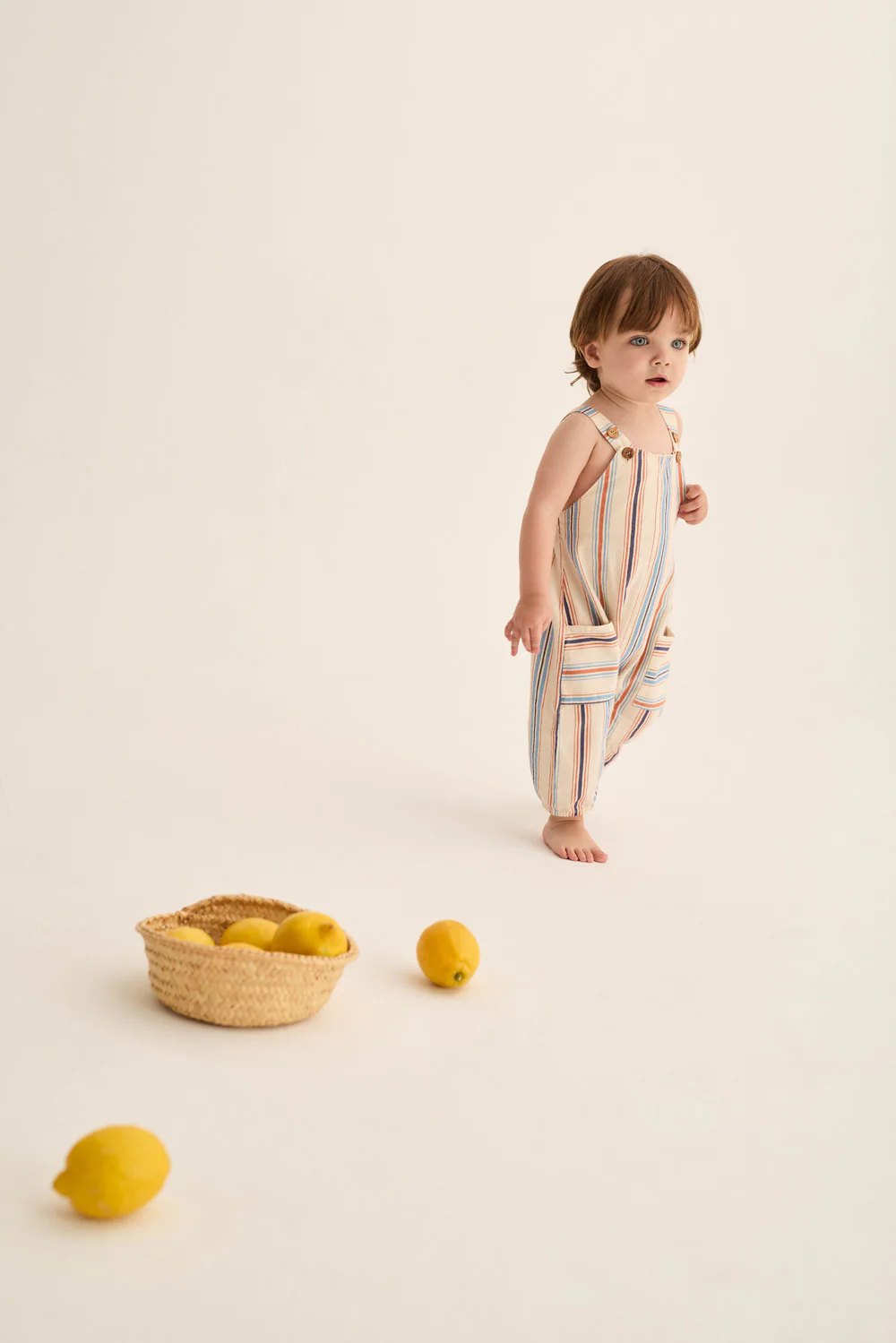 Striped Cotton Baby Overalls - Image 7