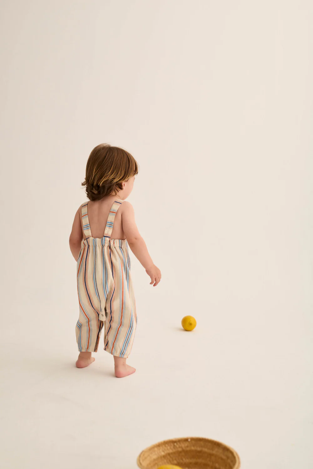 Striped Cotton Baby Overalls - Image 8