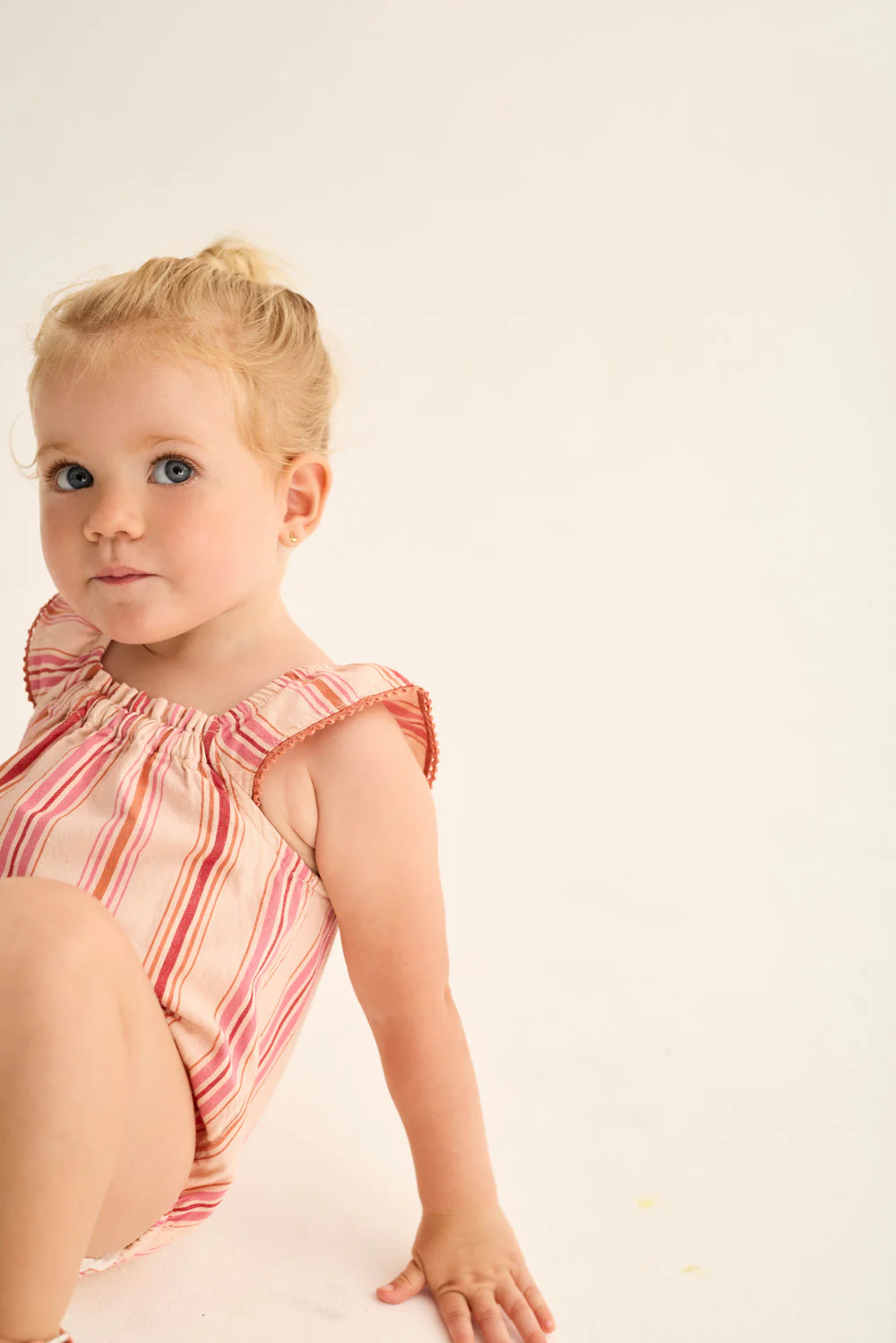 Striped Cotton Baby Romper - Image 4