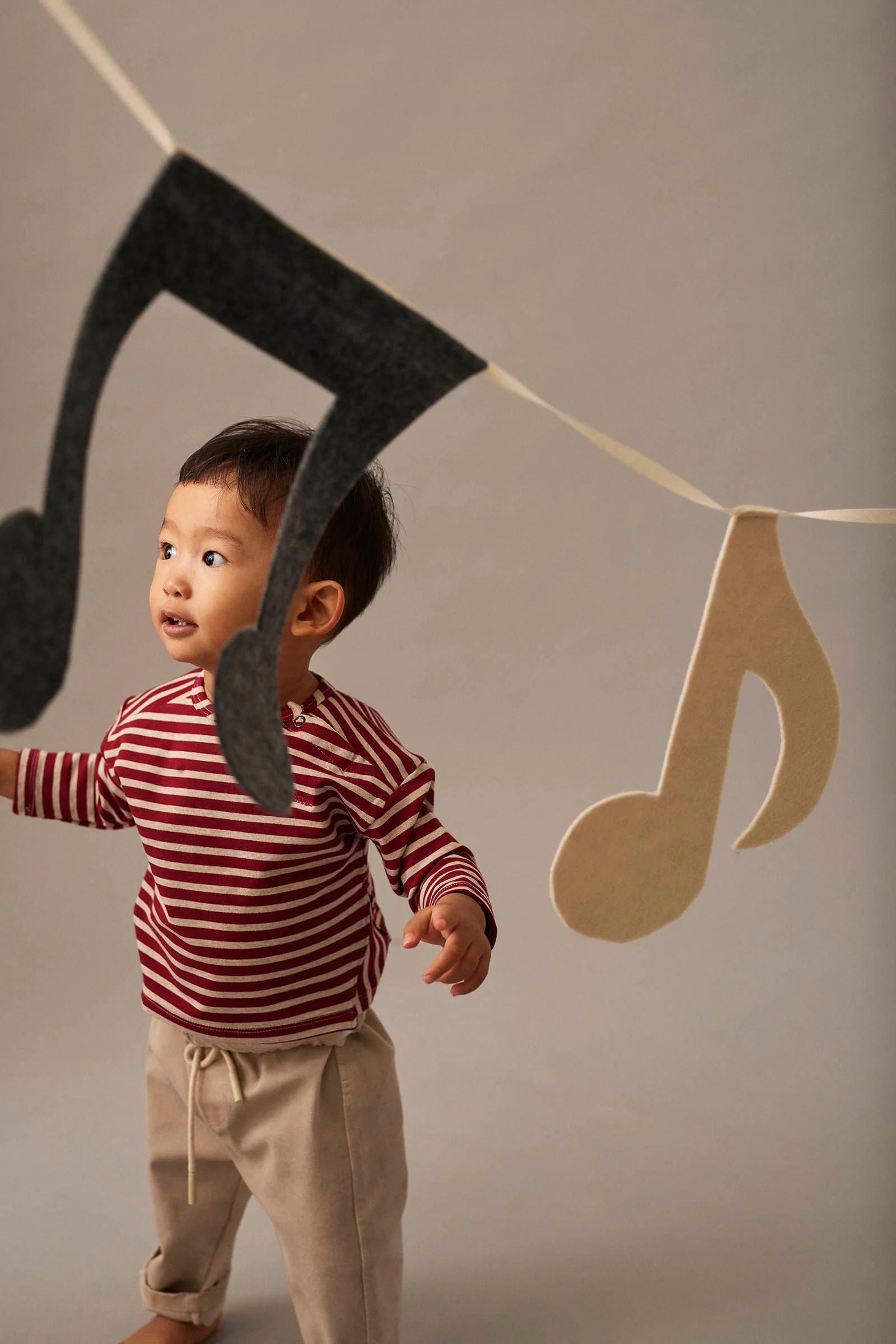 Striped Elastic Fleece Baby T-shirt - Joel