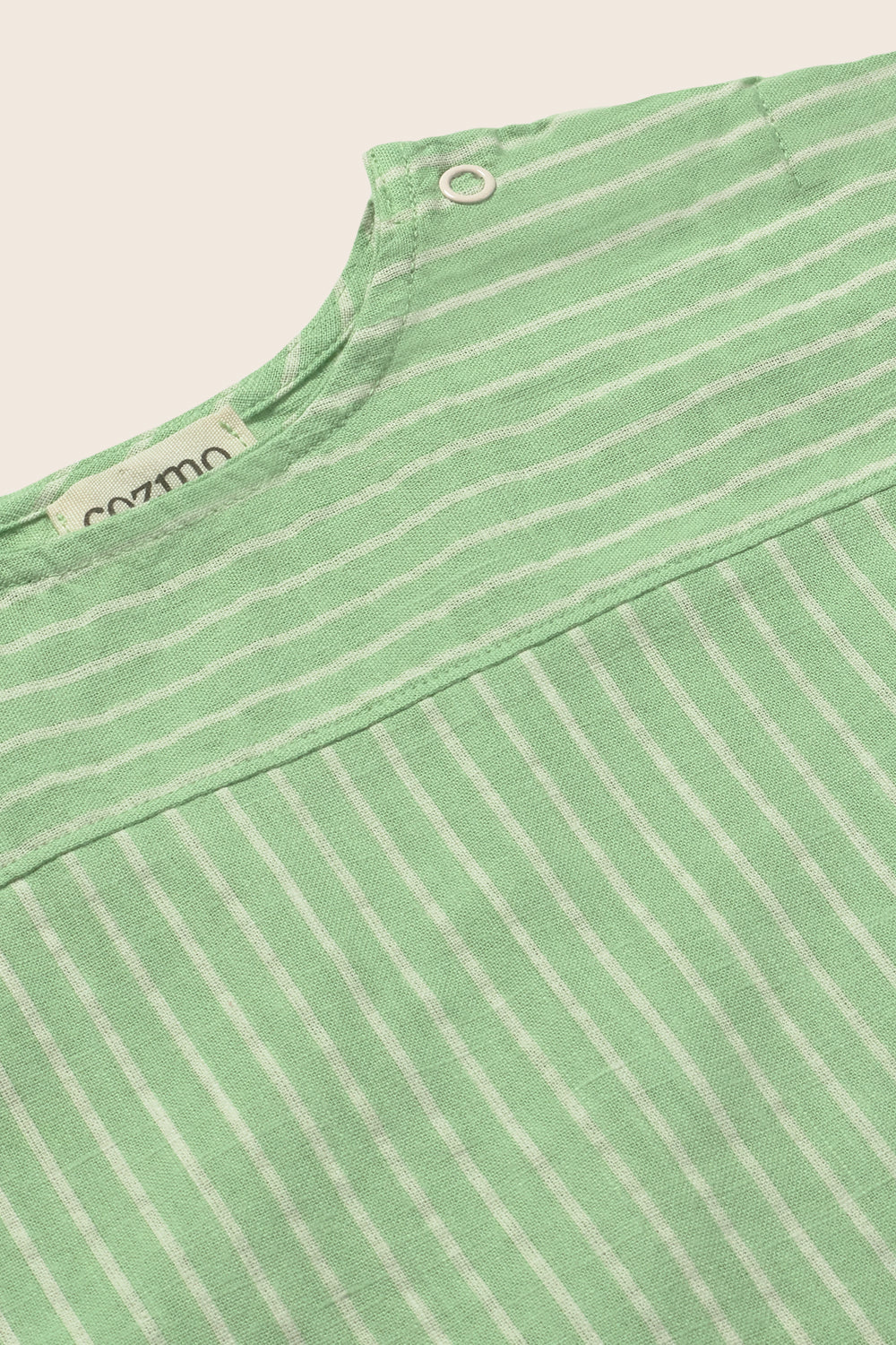 Striped Linen-Look Cotton Baby Shirt - Image 3