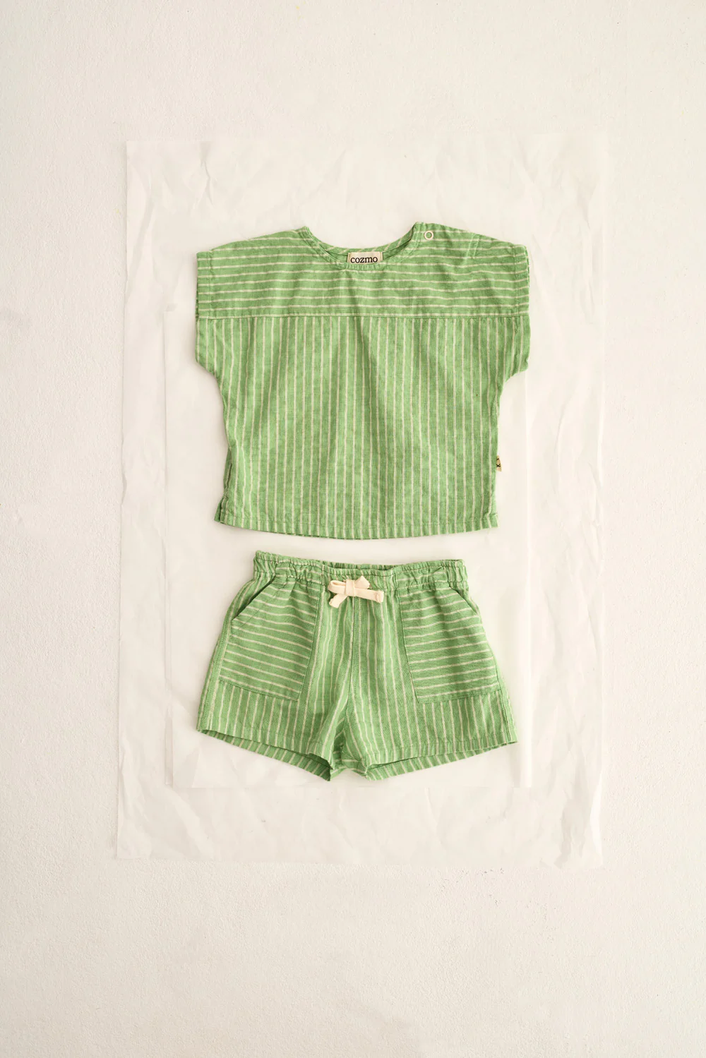 Striped Linen-Look Cotton Baby Shirt - Image 4