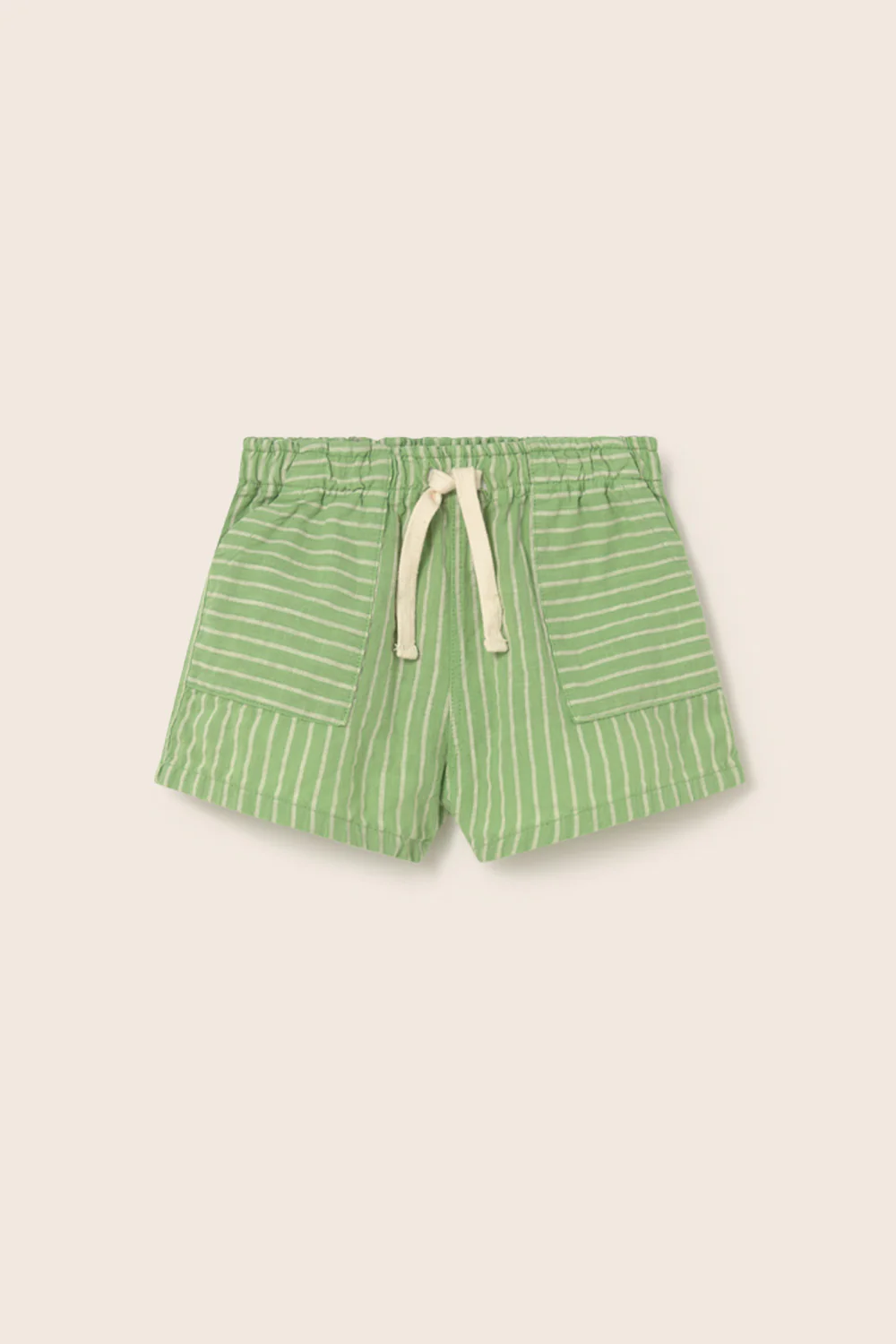 Striped Linen-Look Cotton Baby Shorts - Image 2