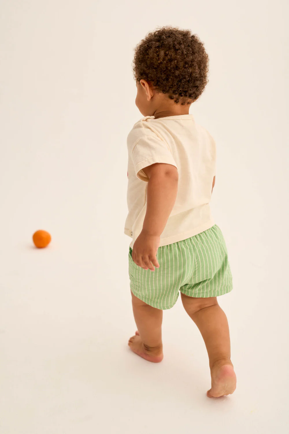 Striped Linen-Look Cotton Baby Shorts - Image 3