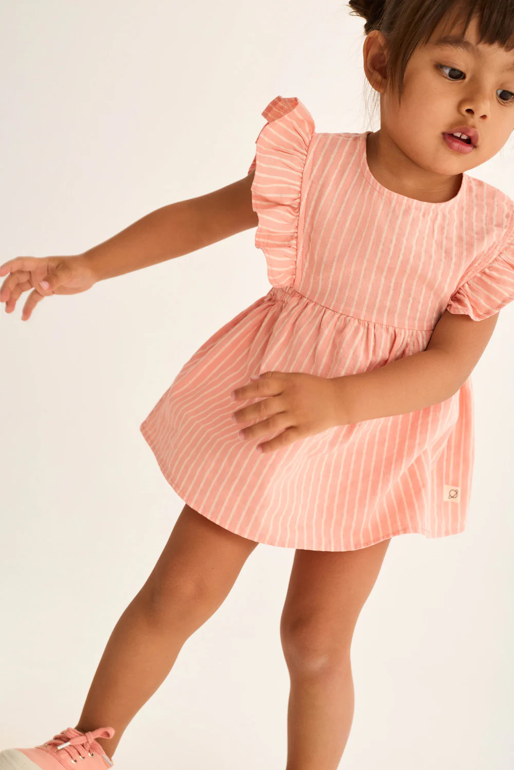 Striped Linen-Look Cotton Baby Dress - Image 6