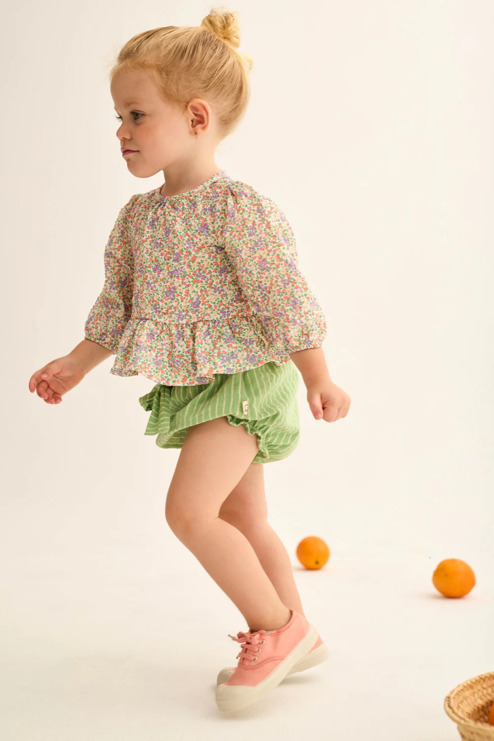 Striped Linen-Look Cotton Baby Bloomers - Image 4