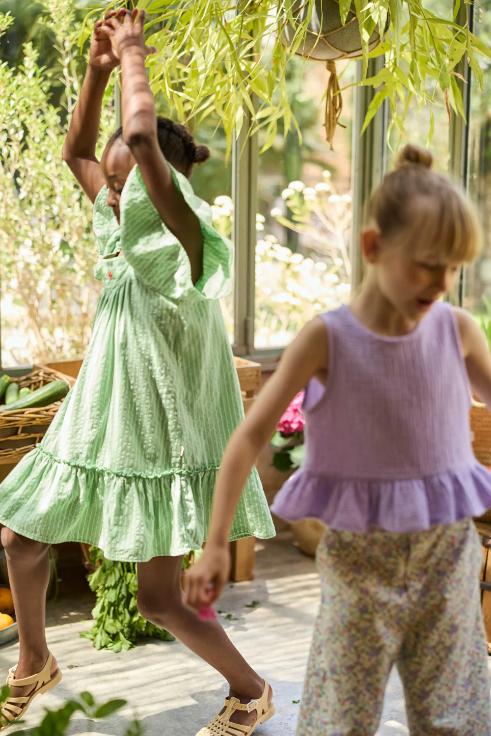 Striped Linen-Look Cotton Dress - Image 3