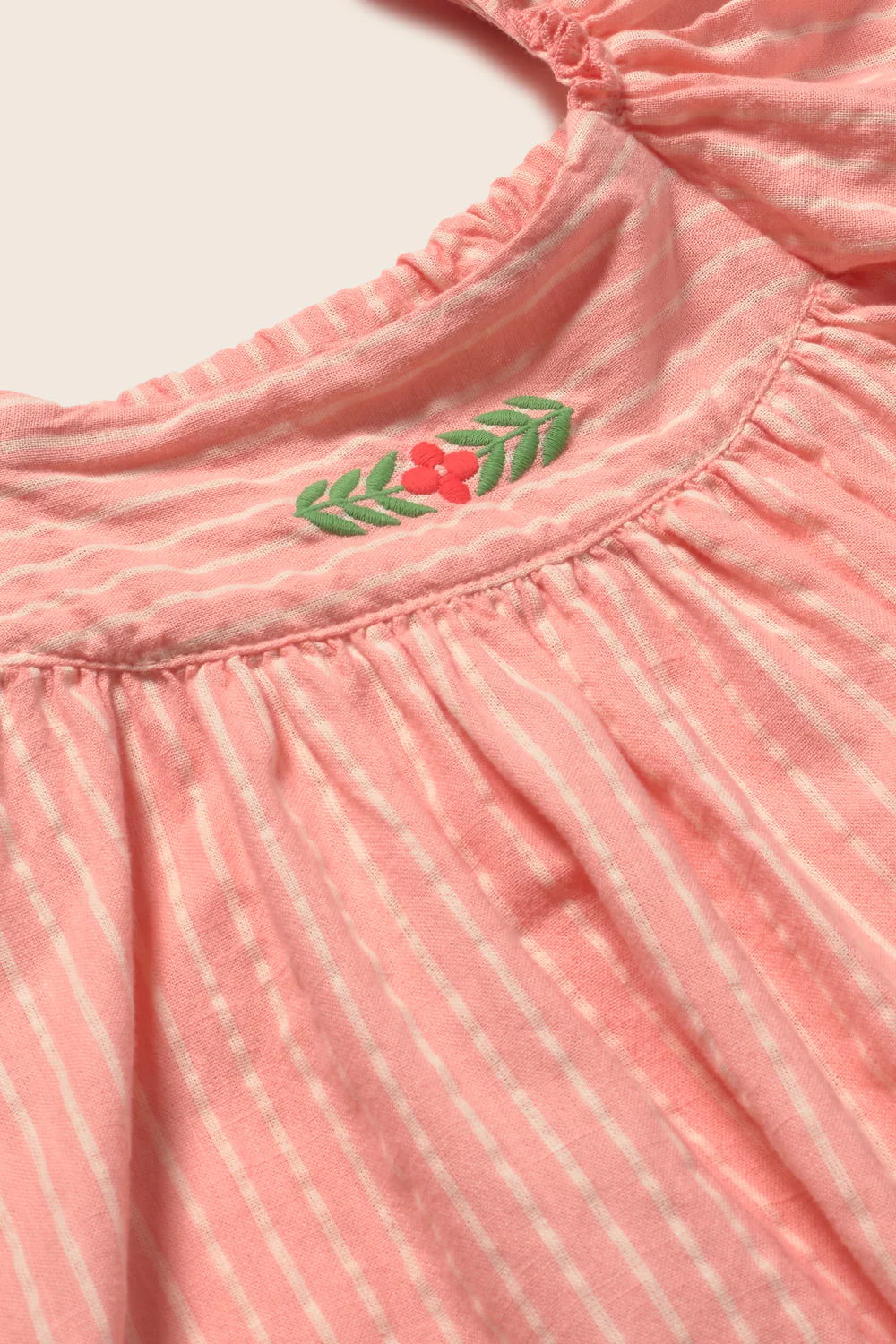Striped Linen-Look Cotton Dress - Image 5