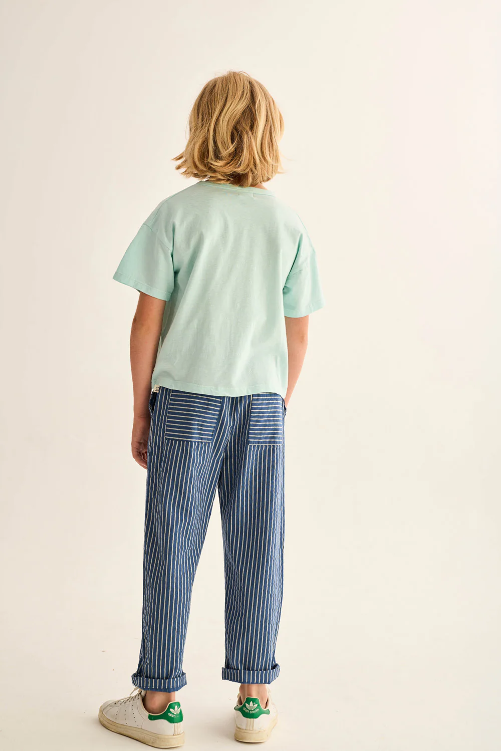 Striped Linen-Look Cotton Pants - Image 4
