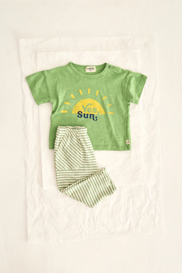 Striped Slub Cotton Baby Pants