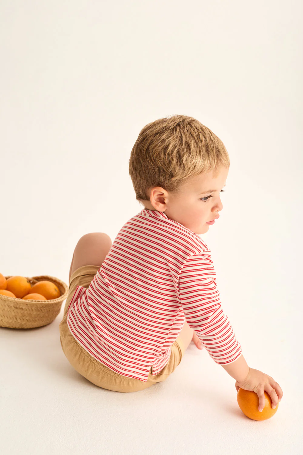 Striped Slub Cotton Long Sleeves Baby T-Shirt - Image 5
