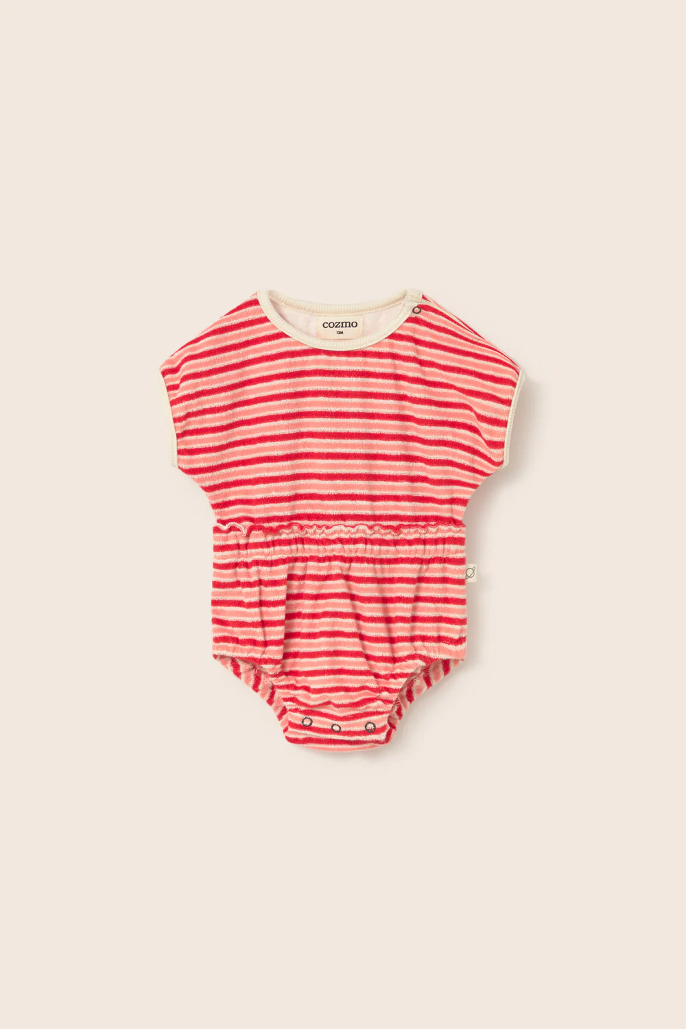 Striped Terry Cloth Baby Romper - Image 2