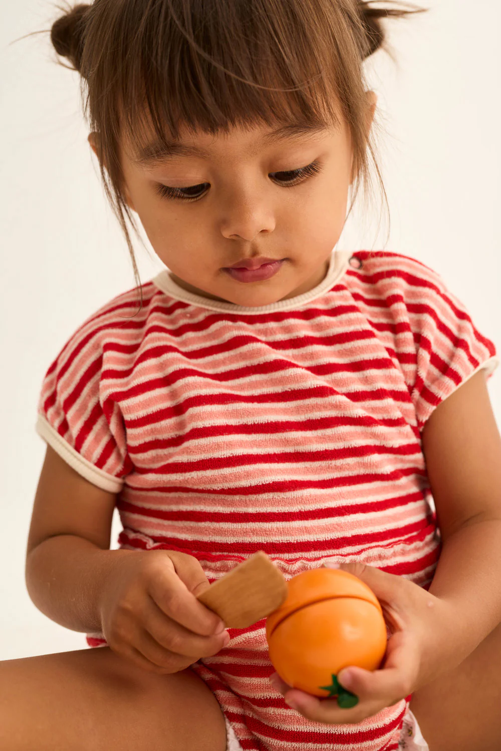Striped Terry Cloth Baby Romper - Image 5