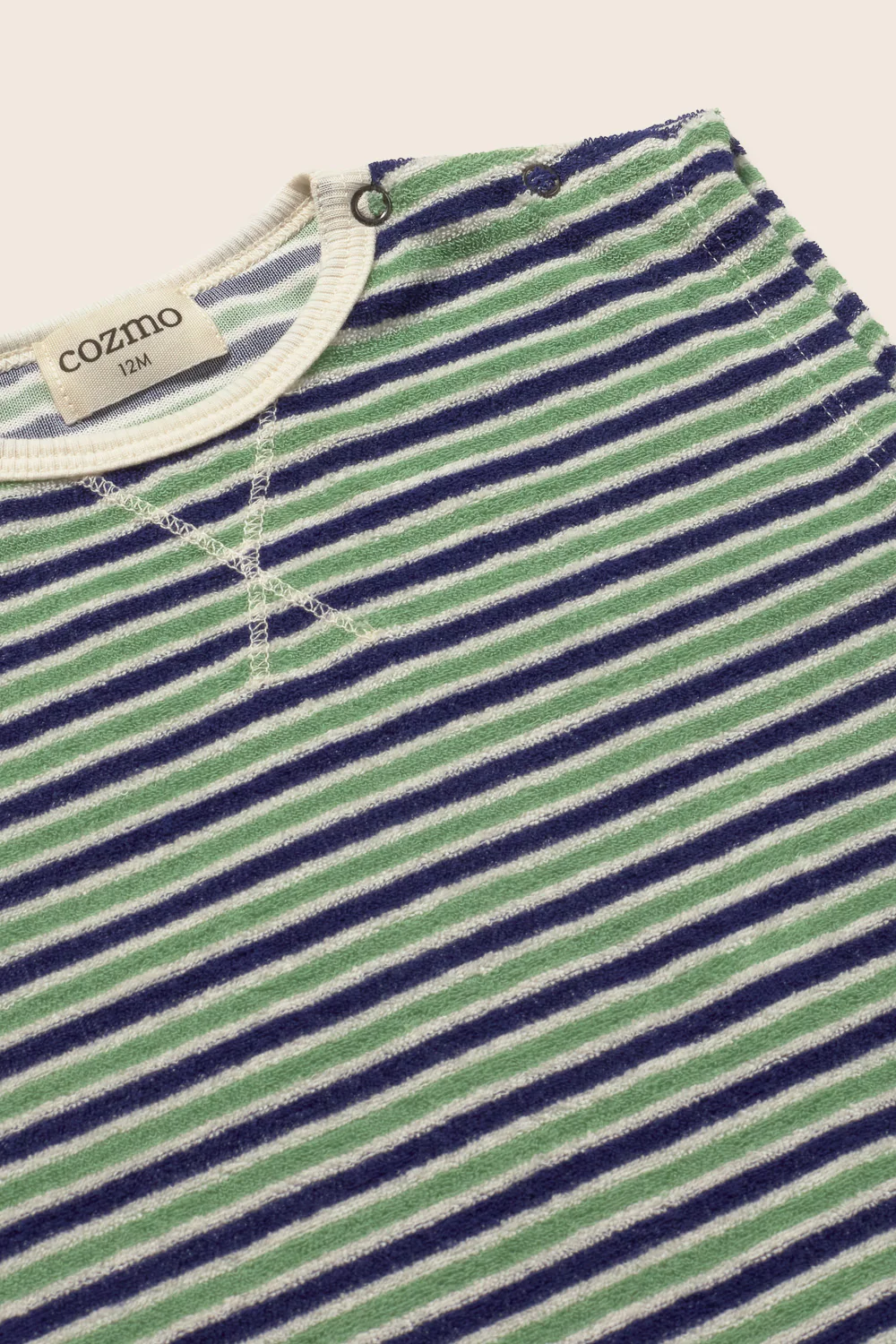 Striped Terry Cloth Baby Jumpsuit - Image 3