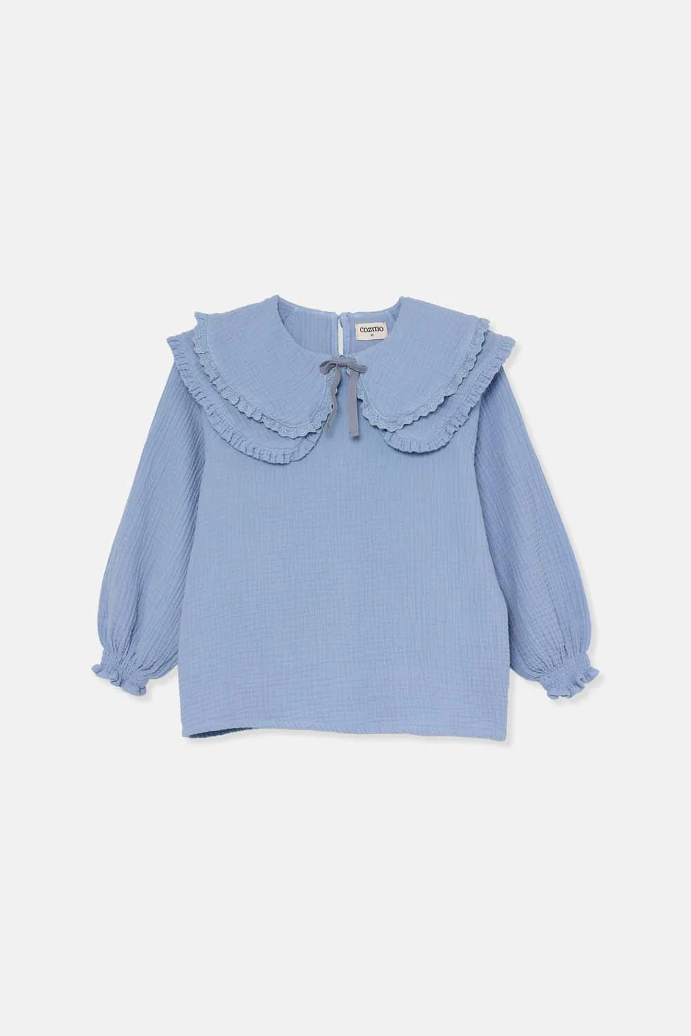 TEXTURED DOUBLE COLLAR BLOUSE - Image 9