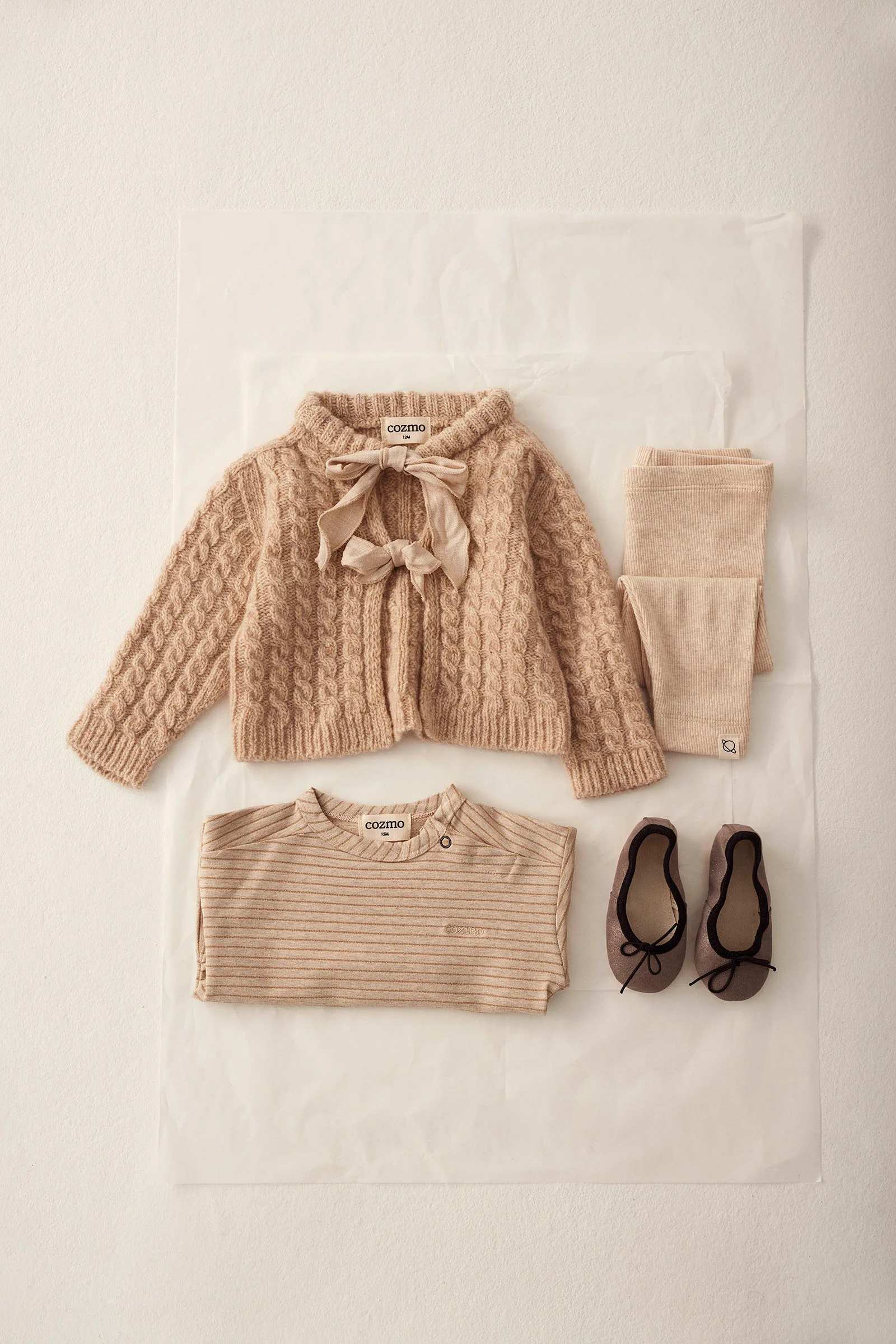 Tweed Tricot Bows Baby Cardigan - Martinique - Image 4