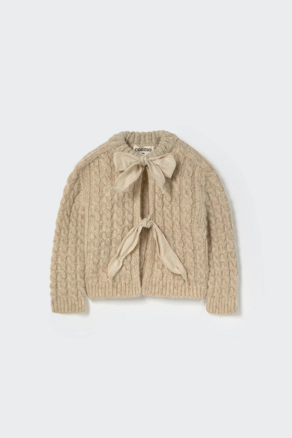 Tweed Tricot Bows Baby Cardigan - Martinique - Image 7