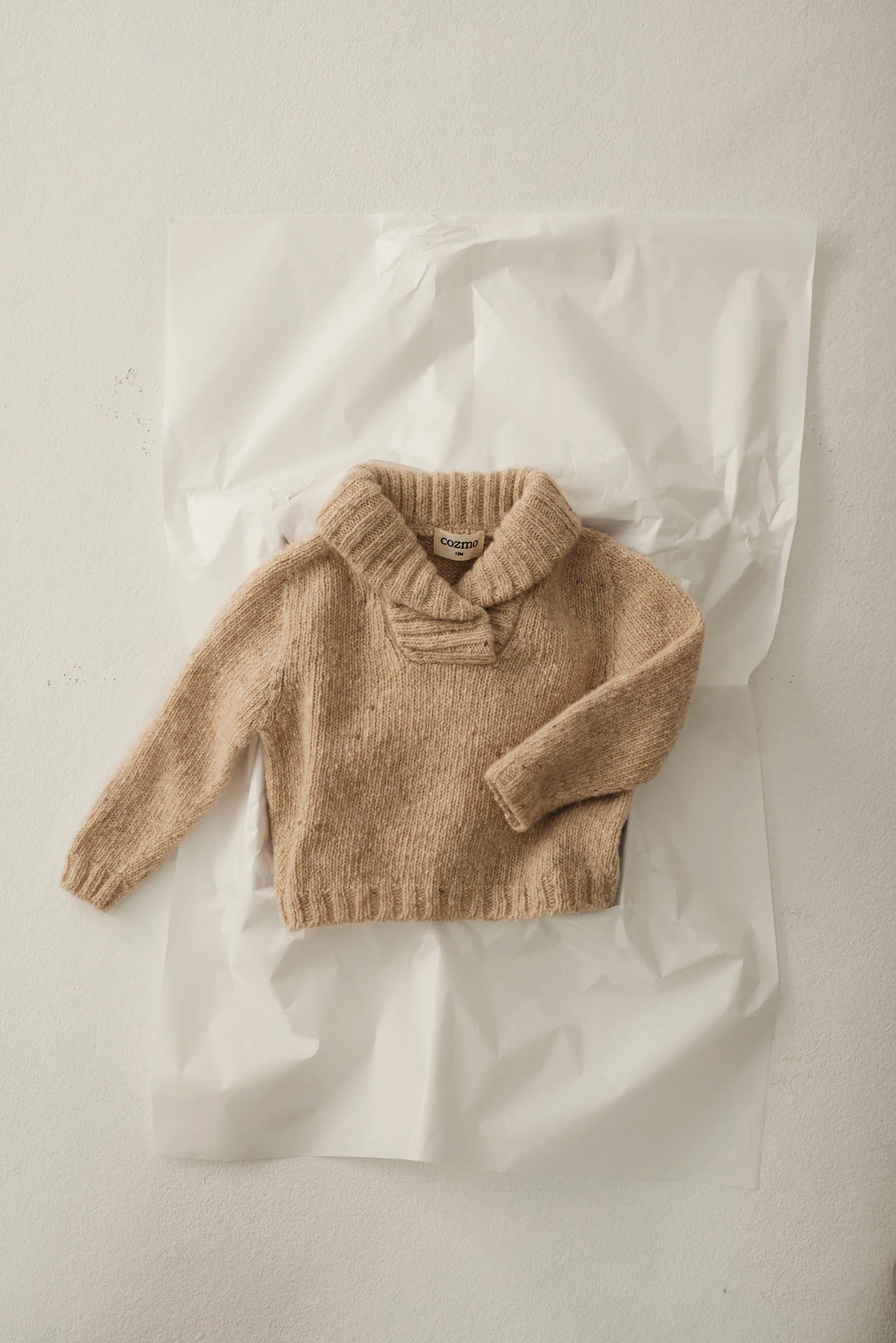 Tweed Tricot Collar Baby Sweater - Palermo - Image 4