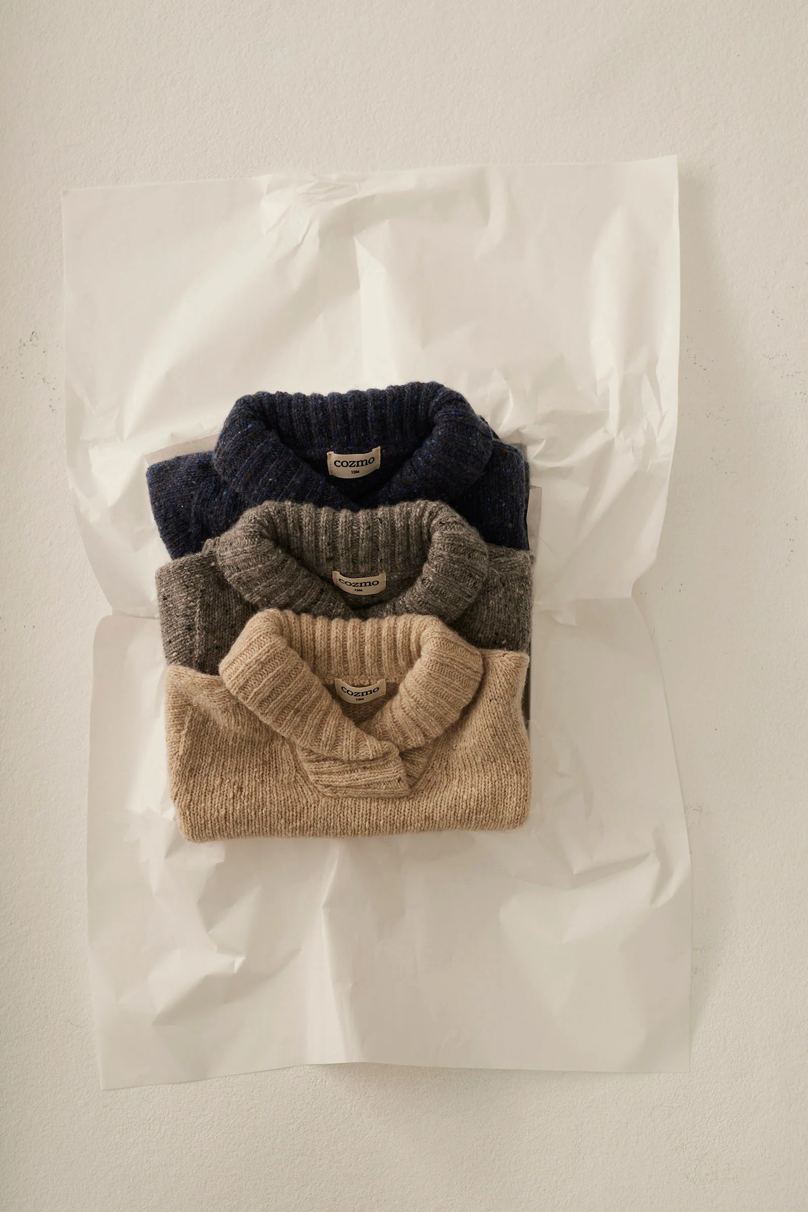 Tweed Tricot Collar Baby Sweater - Palermo