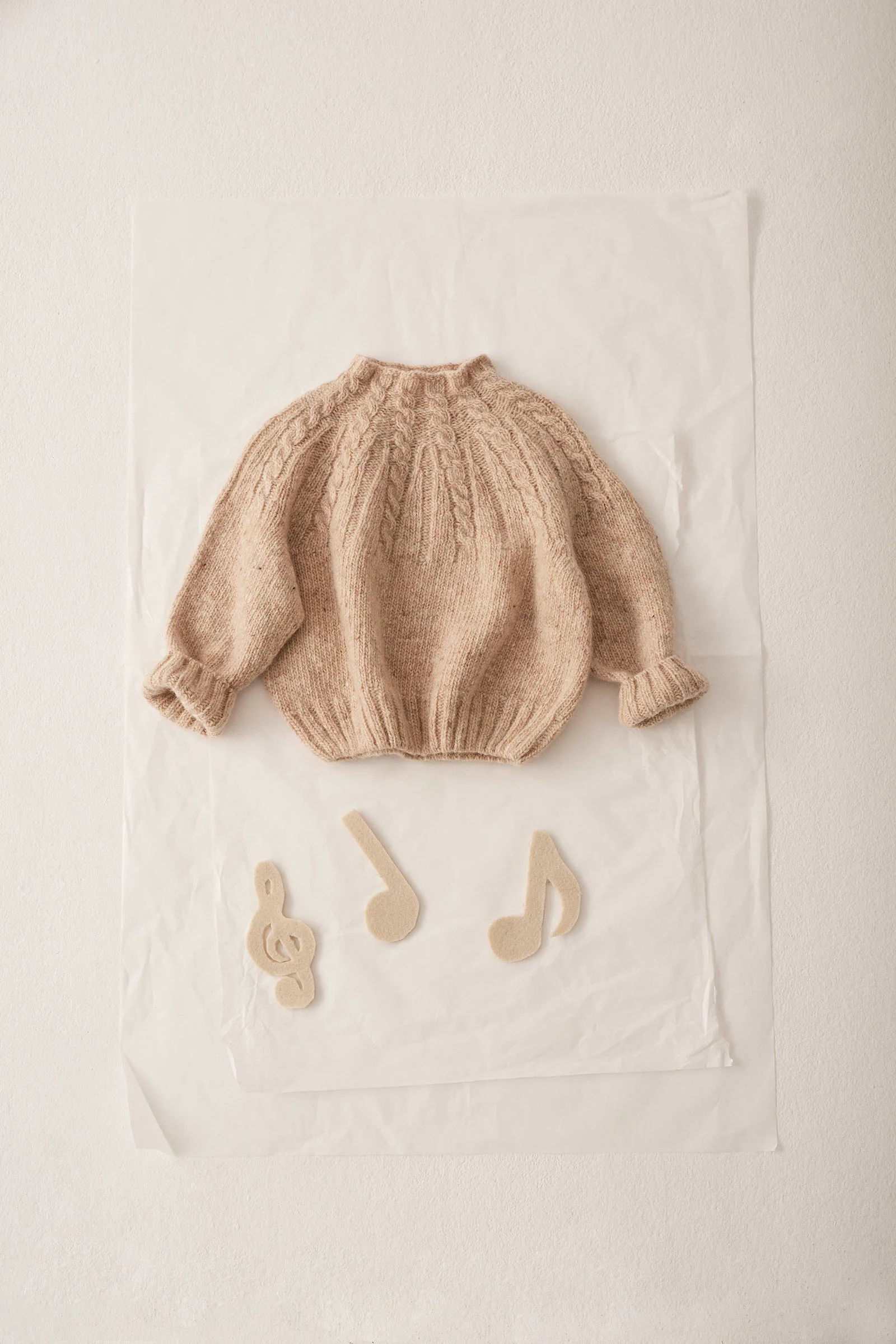 Tweed Tricot Mock Neck Baby Sweater - Carmen - Image 2