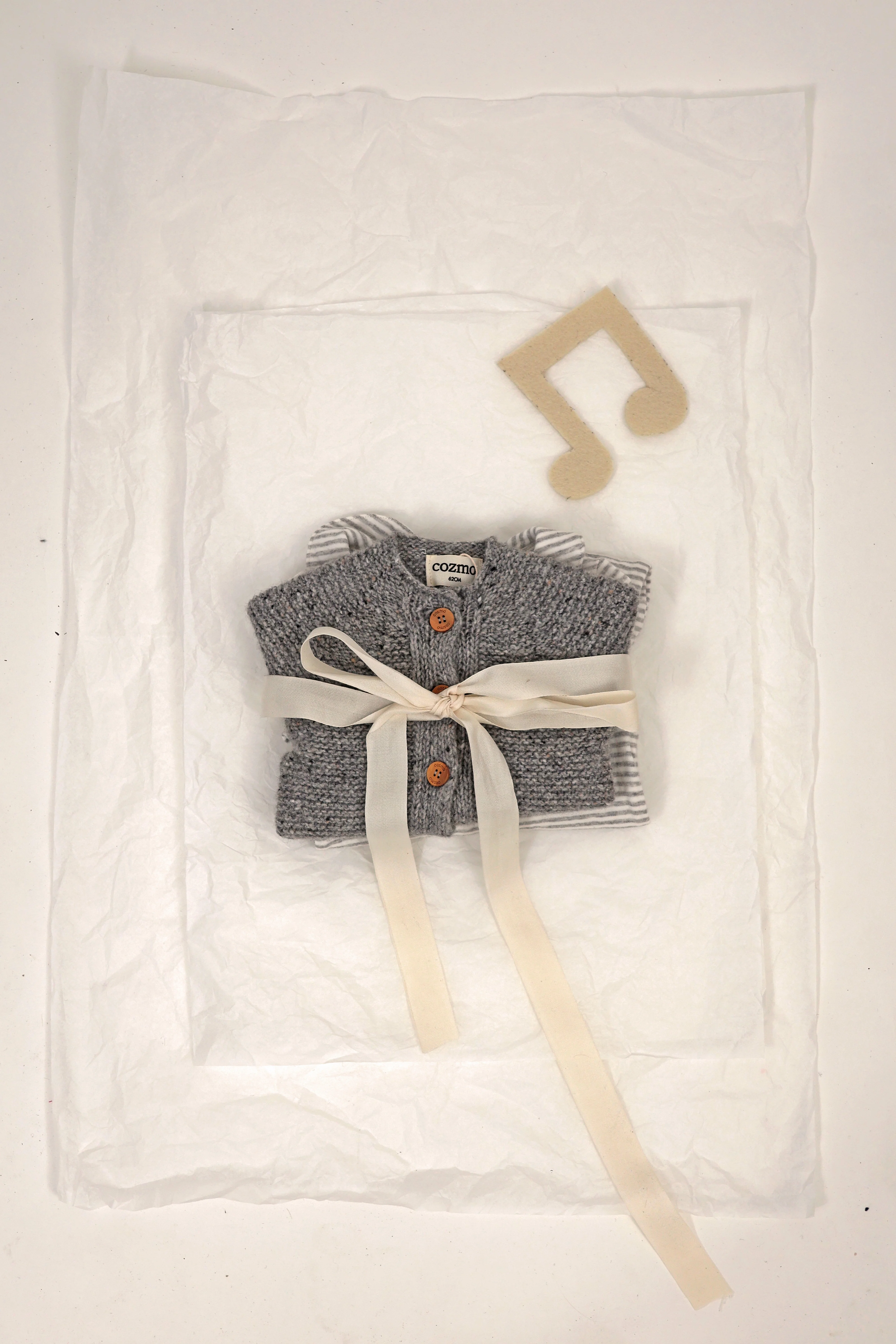 Tweed Tricot Newborn Cardigan - Rio - Image 3