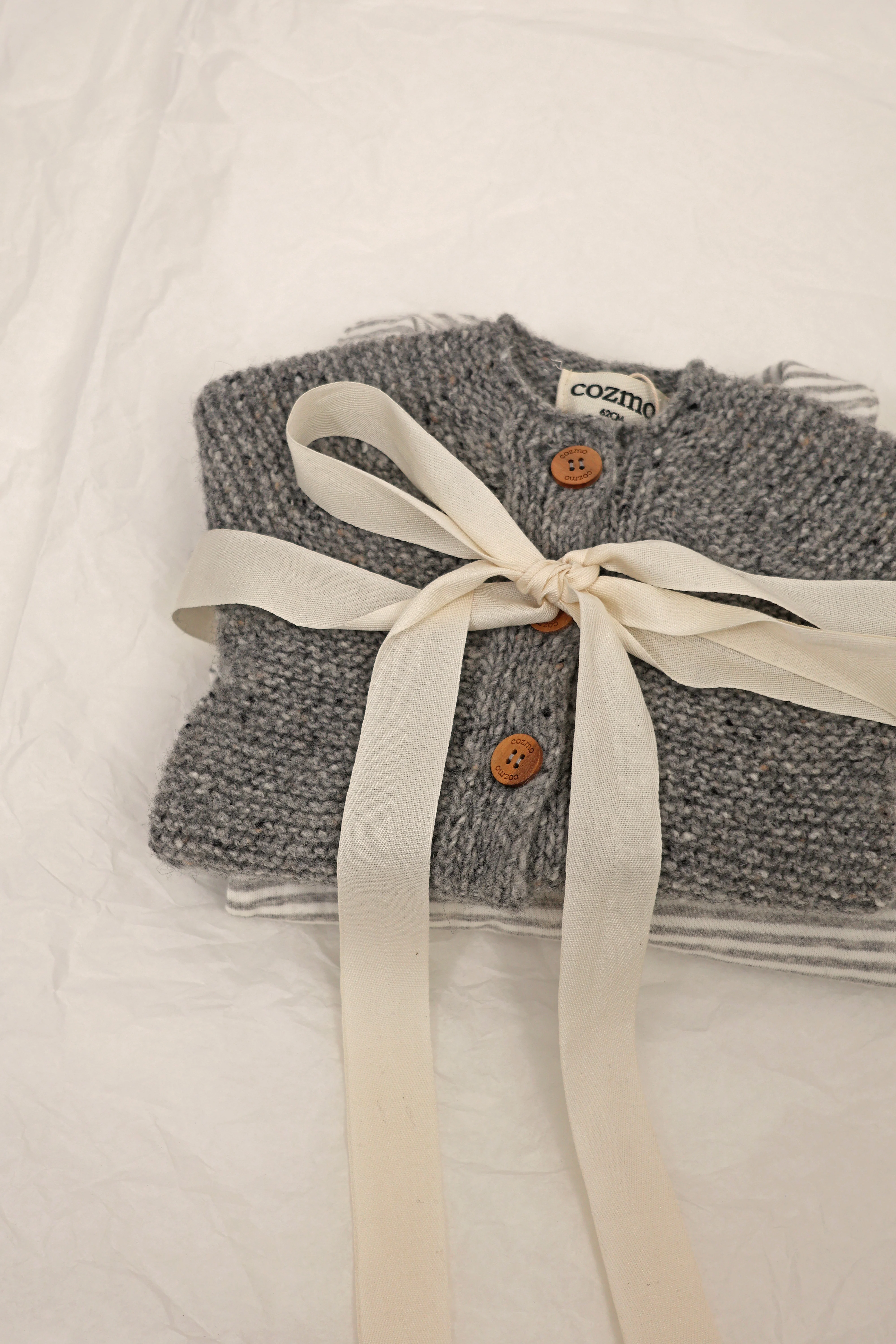 Tweed Tricot Newborn Cardigan - Rio - Image 4