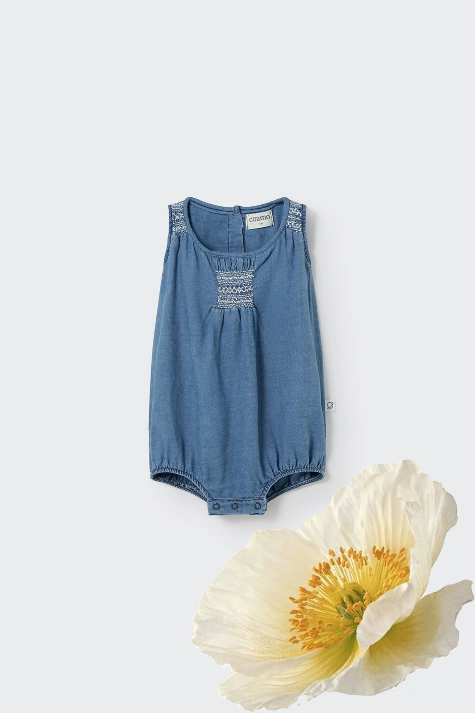 TWILL DENIM BABY ROMPER - GIO - Image 4